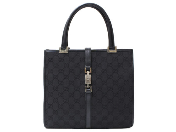 imgrc0094924902 Gucci Jackie GG Canvas Leather Tote Bag Black