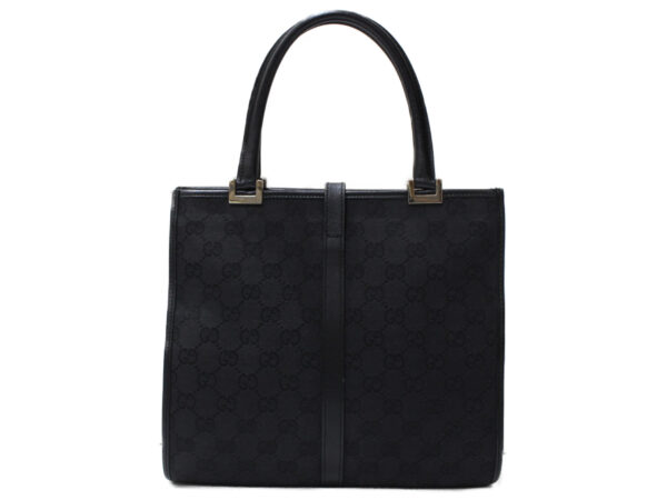 imgrc0094924905 Gucci Jackie GG Canvas Leather Tote Bag Black