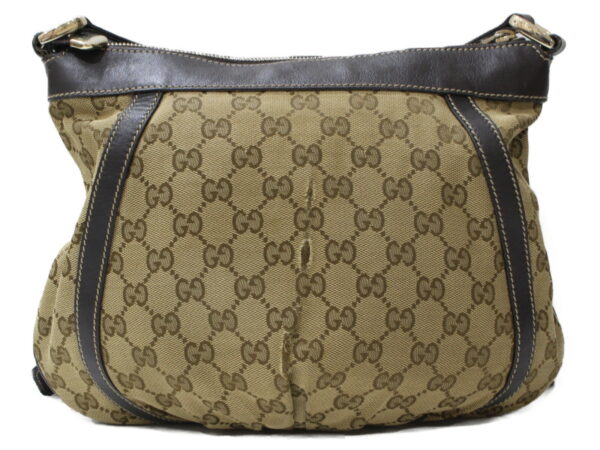 imgrc0094945878 Gucci GG Canvas Shoulder Bag Beige Brown