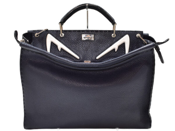 imgrc0095037384 Fendi Peekaboo Fit Selleria Leather Navy Blue