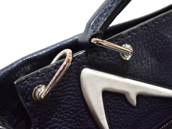 imgrc0095037401 Fendi Peekaboo Fit Selleria Leather Navy Blue