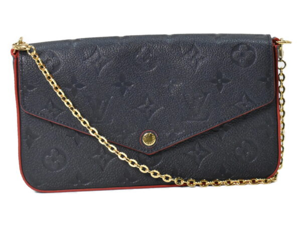 imgrc0095082973 Louis Vuitton Pochette Félicie Wallet Bag Empreinte Leather Marine Rouge Navy