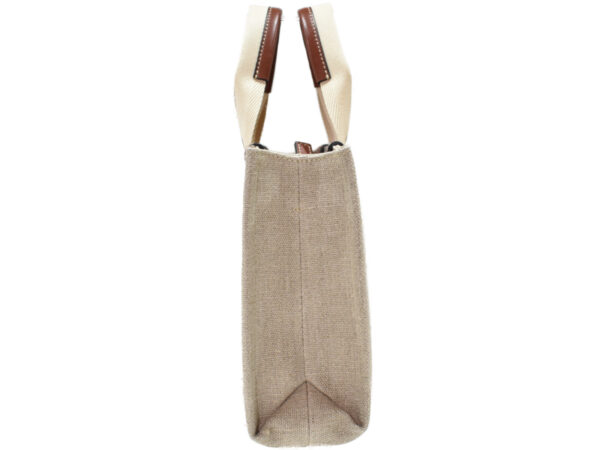 imgrc0095091783 Chloe Woody Small Handbag Linen Canvas White Brown