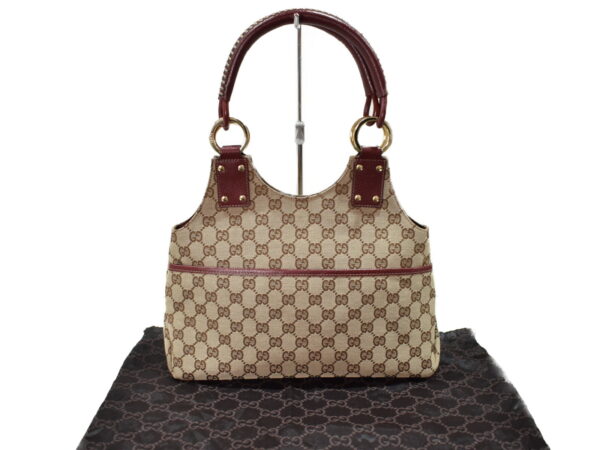 imgrc0095106743 Gucci GG Canvas Handbag Beige Bordeaux