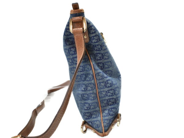 imgrc0095106938 Gucci Denim Shoulder Bag Canvas Leather Blue Brown