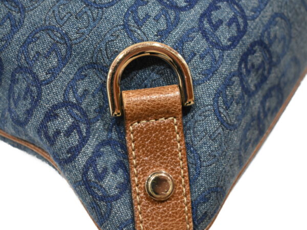 imgrc0095106942 Gucci Denim Shoulder Bag Canvas Leather Blue Brown