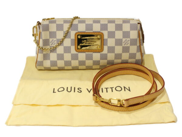 imgrc0095143313 Louis Vuitton Eva Damier Azur Chain Shoulder Bag White Gray