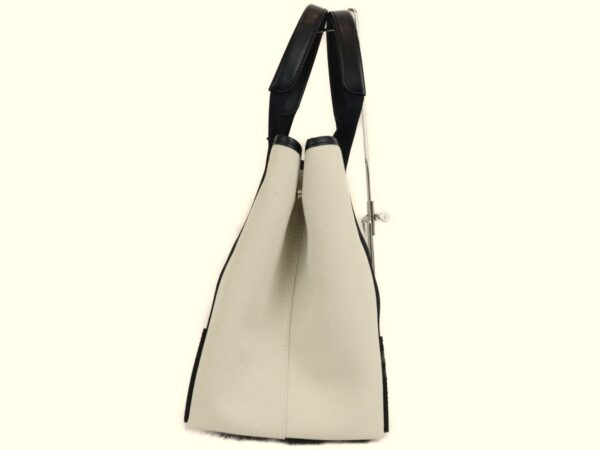 imgrc0095201310 Balenciaga Blue Cabas Canvas Leather Handbag White Black