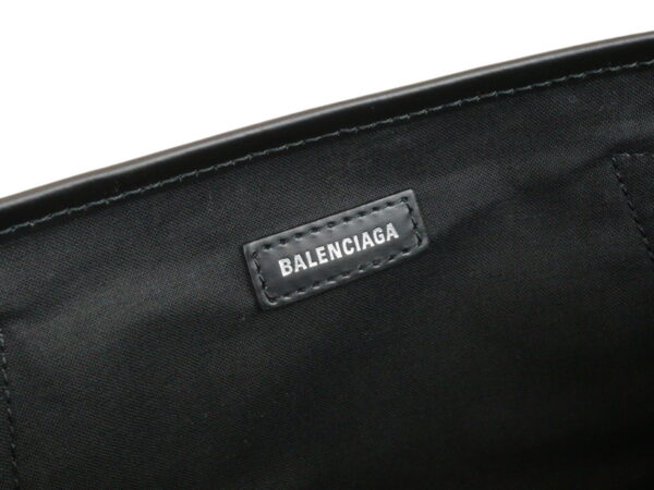 imgrc0095201324 Balenciaga Blue Cabas Canvas Leather Handbag White Black