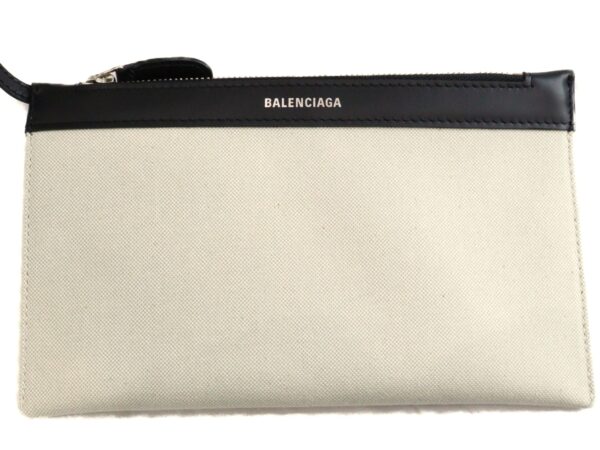 imgrc0095201331 Balenciaga Blue Cabas Canvas Leather Handbag White Black