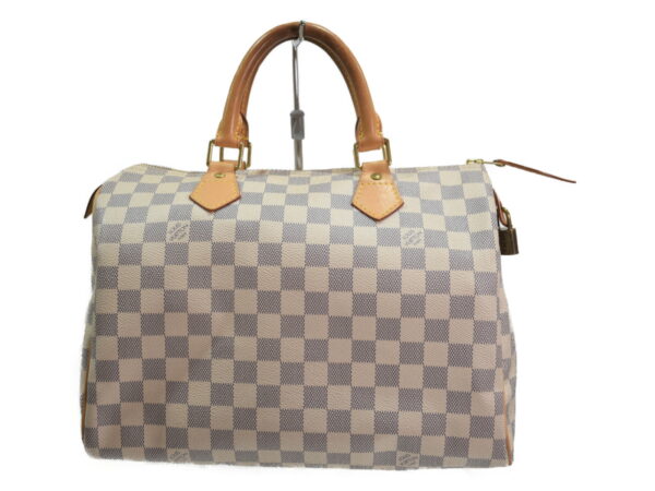 imgrc0095258622 Louis Vuitton Speedy 30 Bag Canvas Damier Azur White