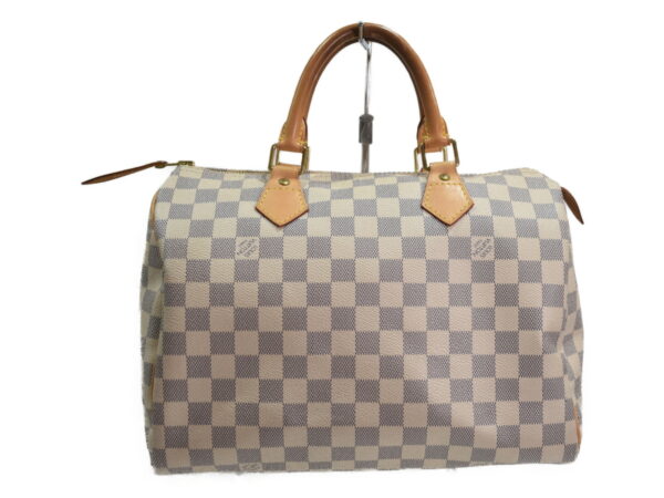 imgrc0095258623 Louis Vuitton Speedy 30 Bag Canvas Damier Azur White