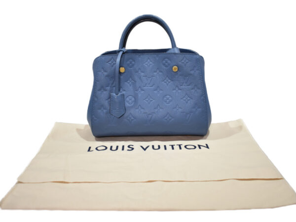 imgrc0095629822 Louis Vuitton Montaigne BB Handbag Empreinte Leather Blue