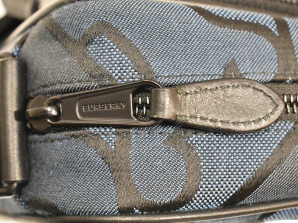 imgrc0095748489 Burberry TB Monogram Canvas Leather Shoulder Bag Blue Black