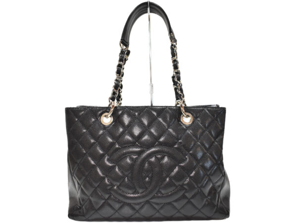 imgrc0095839505 Chanel Matelasse GST Caviar Skin Tote Bag Black