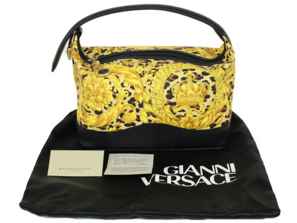 imgrc0095969095 Versace Handbag Leopard Leather Yellow Black