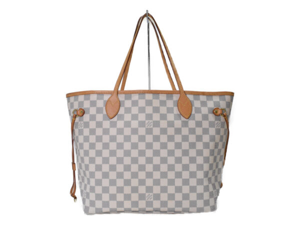 imgrc0096452018 Louis Vuitton Neverfull MM Tote Bag Damier Azur Ivory White