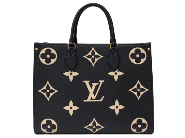 imgrc0096483489 Louis Vuitton On The Go MM Empreinte Tote Bag Black Beige