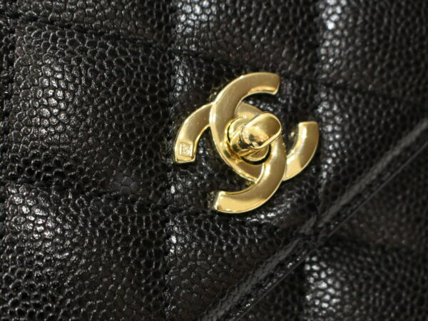 imgrc0096691460 Chanel Top Handle Matelasse Caviar Skin Handbag Black