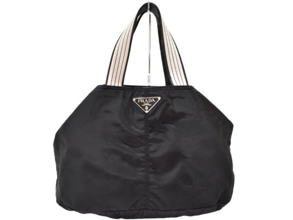 imgrc0096797180 Prada Nylon Tote Bag Black White