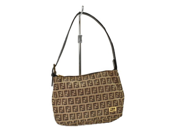 imgrc0097016716 Fendi Handbag Canvas Leather Zucchino Brown