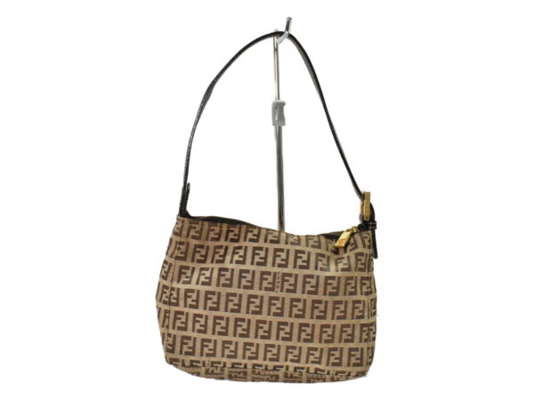 imgrc0097016718 Fendi Handbag Canvas Leather Zucchino Brown