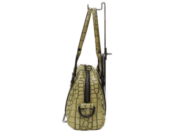 imgrc0098195931 Miu Miu Crocodile Embossed Handbag Leather Yellow