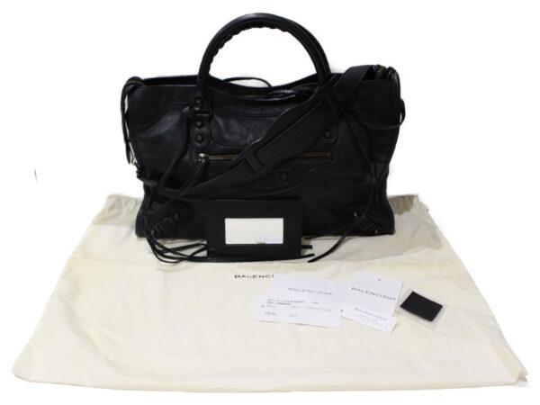 imgrc0098377899 Balenciaga The City Leather Handbag Black