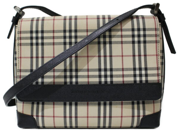 imgrc0098445318 Burberry Nova Check Canvas Leather Shoulder Bag Beige Black