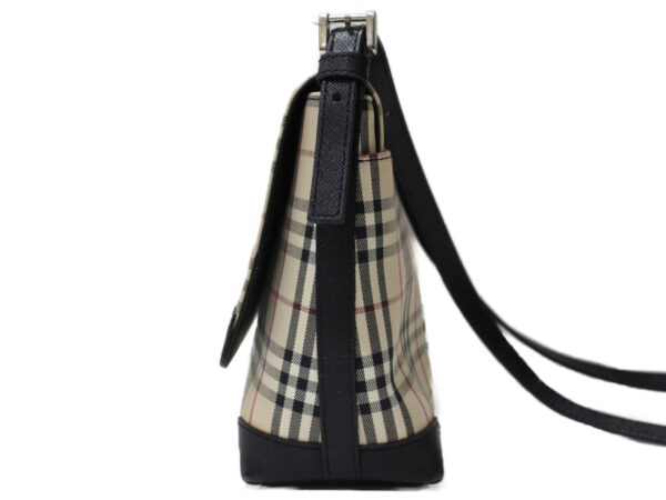 imgrc0098445320 Burberry Nova Check Canvas Leather Shoulder Bag Beige Black