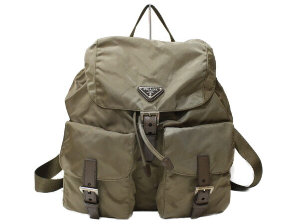 imgrc0098555523 Prada Nylon Rucksack Khaki