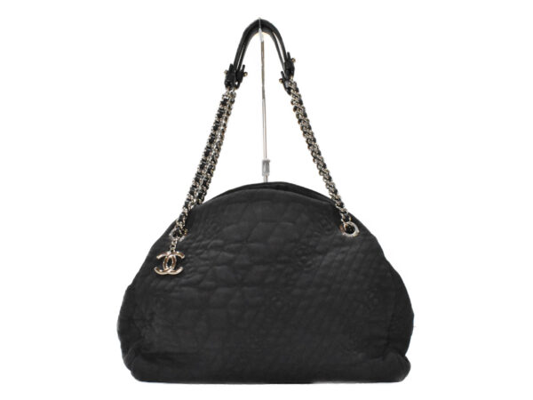 imgrc0098669193 Chanel Chain Shoulder Camellia Canvas Bag Black