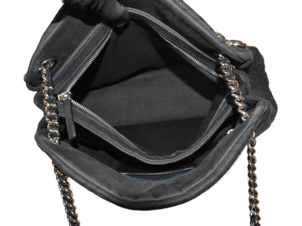 imgrc0098669199 Chanel Chain Shoulder Camellia Canvas Bag Black