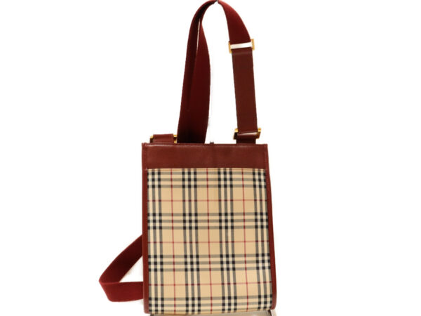 imgrc0098757494 Burberry Nova Check Canvas Leather Shoulder Bag Beige Red