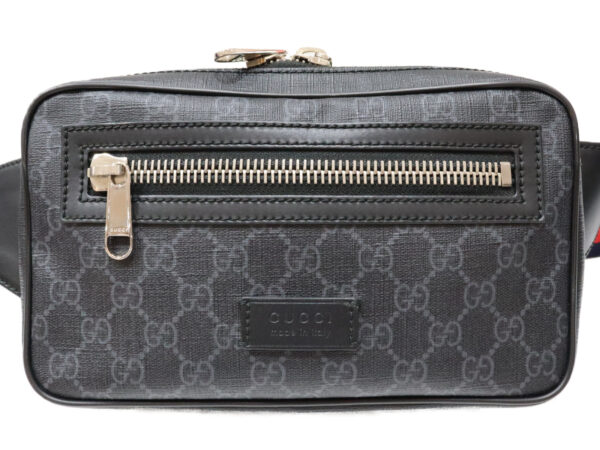 imgrc0099218765 Gucci Soft GG Supreme Belt Bag Canvas Leather Gray Black