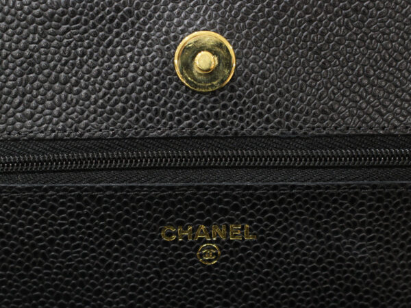 imgrc0099437237 Chanel Matelasse Caviar Skin Chain Wallet Black