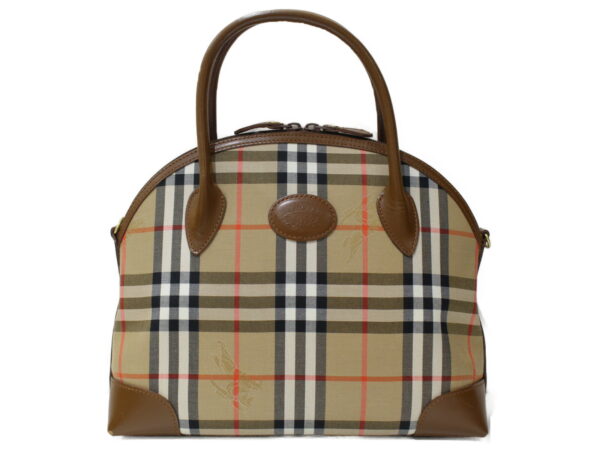 imgrc0099525585 Burberry Nova Check Canvas Leather Handbag Beige Brown