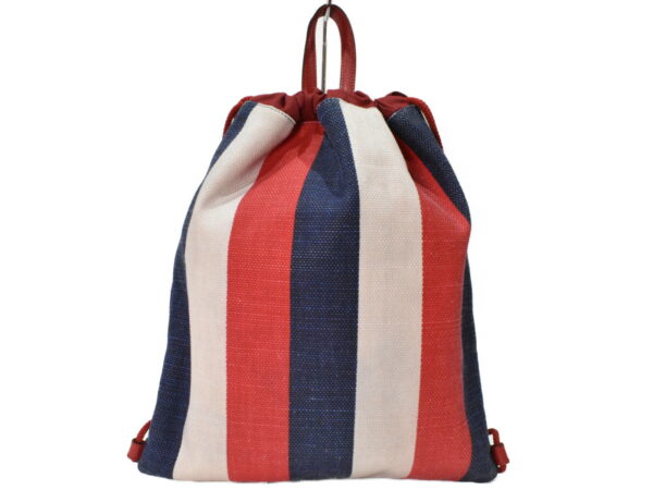 imgrc0100117709 Gucci Drawstring Backpack Canvas Striped Blue Red White