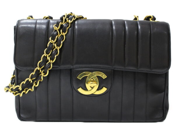 imgrc0100213639 Chanel Double Chain Shoulder Lambskin Big Coco Mark Black