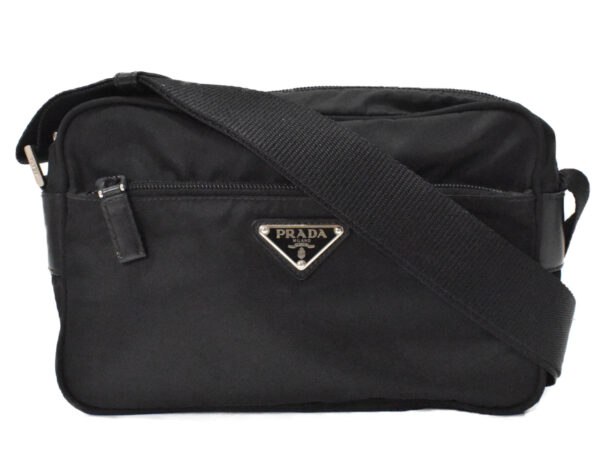 imgrc0100214242 Prada Nylon Shoulder Bag Black