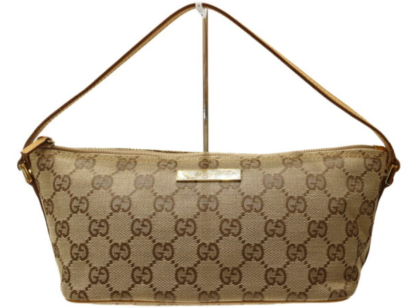 imgrc0100382899 Gucci GG Canvas Accessory Pouch Canvas Leather Beige