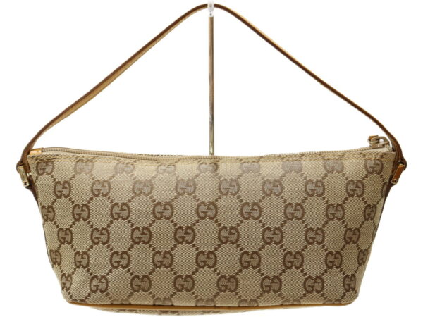 imgrc0100382902 Gucci GG Canvas Accessory Pouch Canvas Leather Beige