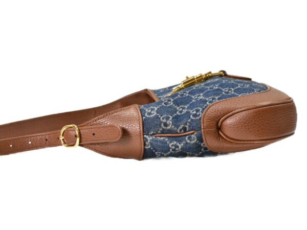 imgrc0100386281 Gucci Jackie 1961 Shoulder Bag GG Jacquard Denim Blue