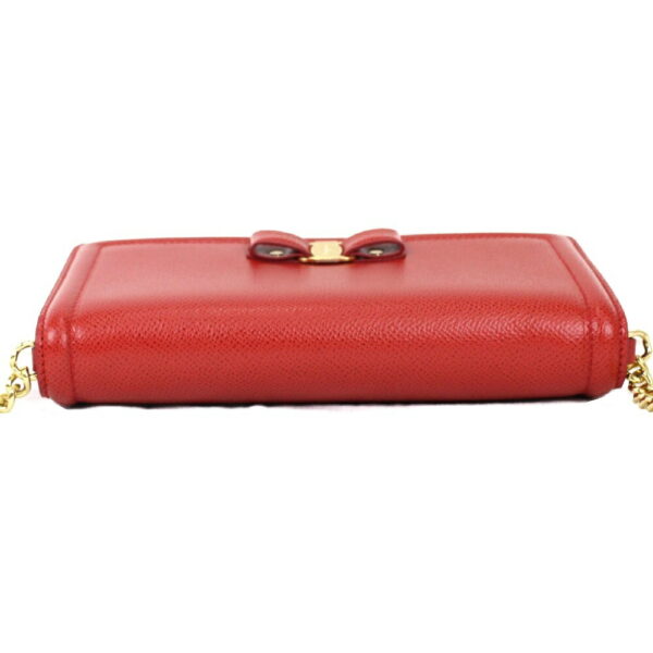 imgrc0100452861 Salvatore Ferragamo Vara Chain Shoulder Bag Leather Red