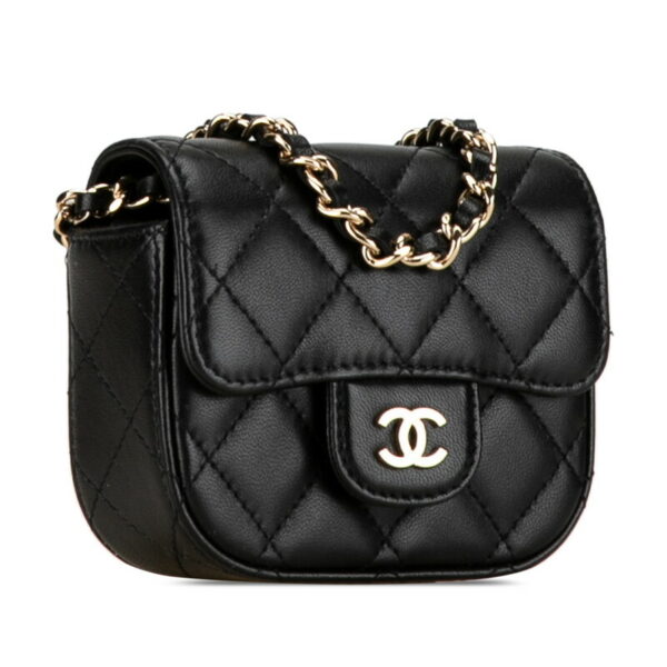 js4cat70fixs6zhu 2 Chanel Mini Matelasse Chain Wallet Bag Lambskin Black