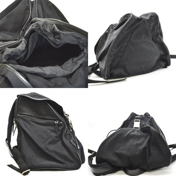 k10013a 1 Gucci Rucksack Nylon Leather Backpack Black