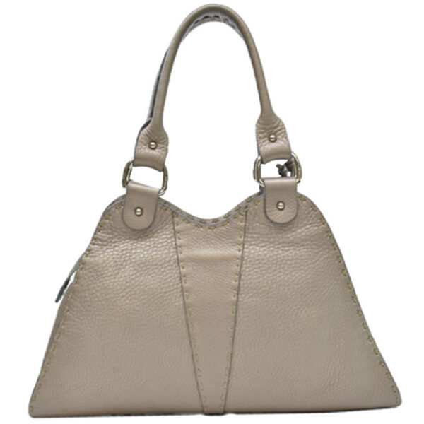 k10014a 2 Fendi Selleria Shoulder Bag Leather Gray