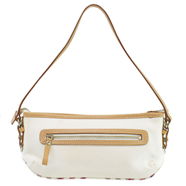 k10102g 2 Burberry Canvas Leather 2Way Shoulder Bag Beige Off White