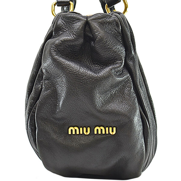 k10301g 2 Miu Miu Handbag Shoulder Leather Alloy Black