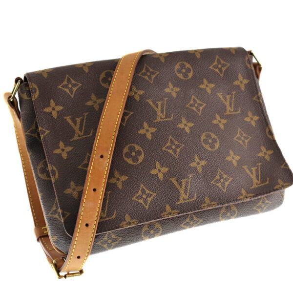 k21 1211 Louis Vuitton Musette Tango Shoulder Bag Monogram Canvas Brown